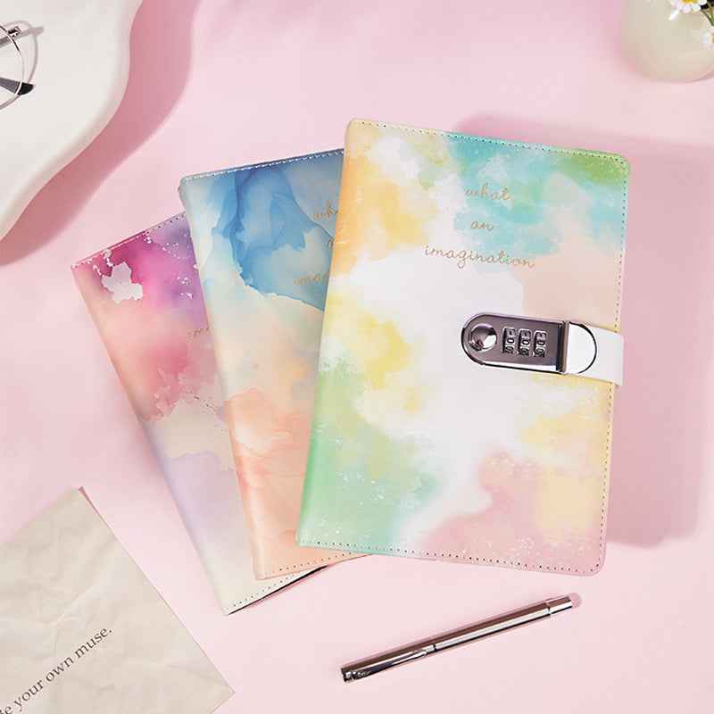 A5 Tie-Dye Journal with Lock – 240 Pages, Soft Touch Cover (Colorful)