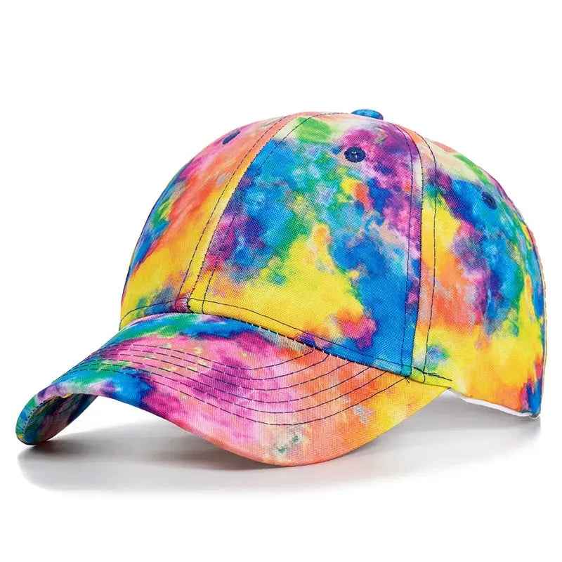 Women's Tie-Dye Baseball Cap - Adjustable Multicolor Hat for Trendy Streetwear Styles
